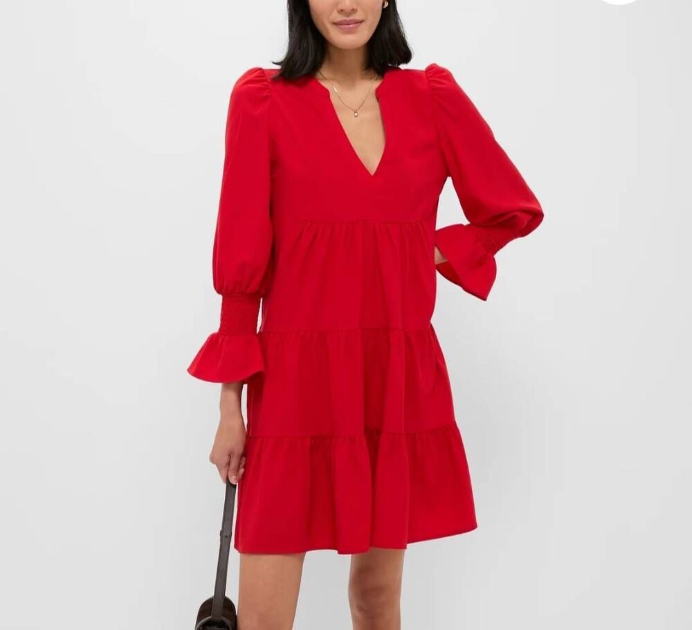 Tuckernuck Pomander Place Red Crepe Kenzo Dress sz XXXL